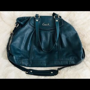 Coach Ashley Leather Shoulder Purse Teal